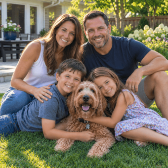 Family with Pet Dog